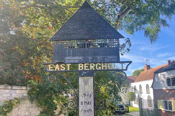 A rustic sign in east bergholt, as seen on the east bergholt parish council website by pcf web design